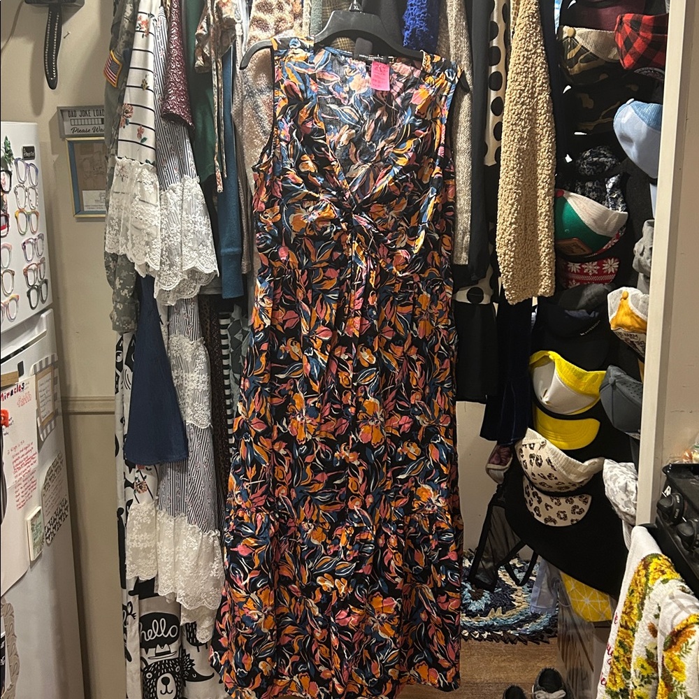 Black Floral French Connection Dress Xl
